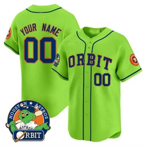 Custom Houston Astros Orbit Patch Green Jereymy Vapor Premier Limited Jersey ¨C All Stitched