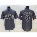 New York Mets #9 Brandon Nimmo Gray Jereymy 2024 City Connect Cool Base Stitched Jersey