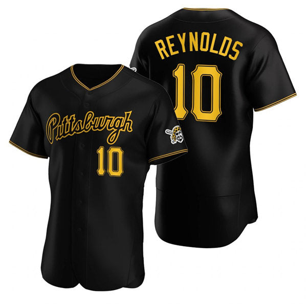 Pittsburgh Pirates #10 Bryan Reynolds Black Jereymy Alternate 2nd Pittsburgh Flex Base Jersey