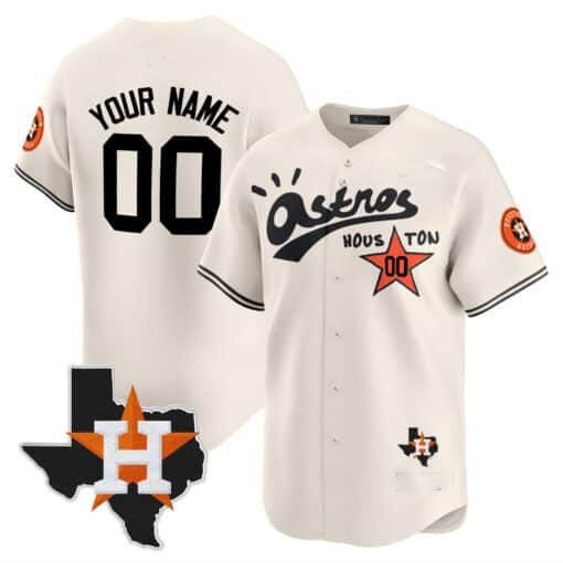 Custom Houston Astros Cactus Jack Style Vapor Premier Limited Jersey ¨C Stitched-Cream Jereymy
