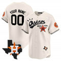Custom Houston Astros Cactus Jack Style Vapor Premier Limited Jersey ¨C Stitched-Cream Jereymy