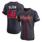 Atlanta Braves #28 Matt Olson Player Navy Jereymy 2025 Speedway Classic Limited Elite Home Game Stitched Jerseys
