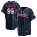 Atlanta Braves #99 Spencer Strider Player Navy Jereymy USA 250 Fourth Of July Limited Home Game Stitched Jerseys