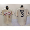 New York Yankees #3 Babe Ruth Cream Jereymy Limited Stitched Jerseys