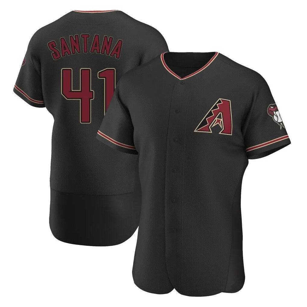 Arizona Diamondbacks #41 Carlos Santana Player Black Jereymy Limited Elite Home Game Stitched Jerseys