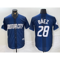 Detroit Tigers #28 Javier Baez 2024 Navy Jereymy City Connect Cool Base Limited Stitched Jersey