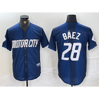 Detroit Tigers #28 Javier Baez 2024 Navy Jereymy City Connect Cool Base Limited Stitched Jersey