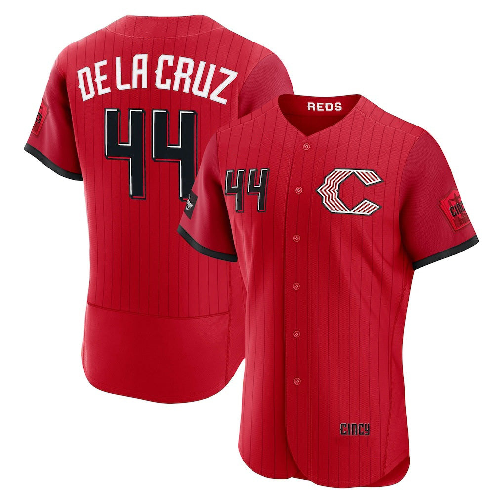 Cincinnati Reds #44 Elly De La Cruz Red Jereymy 2026 City Connect Authentic Sponsor Patch Jersey