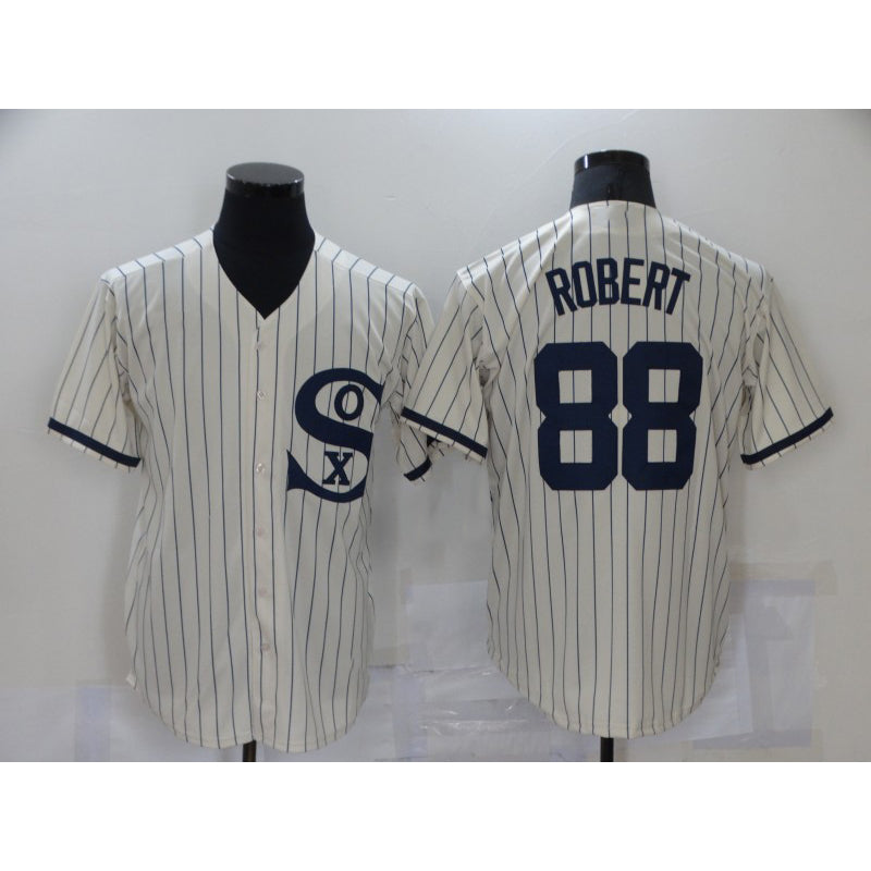 Chicago White Sox #88 Luis Robert 2021 Cream Navy Jereymy Field of Dreams Name Flex Base Stitched Jersey