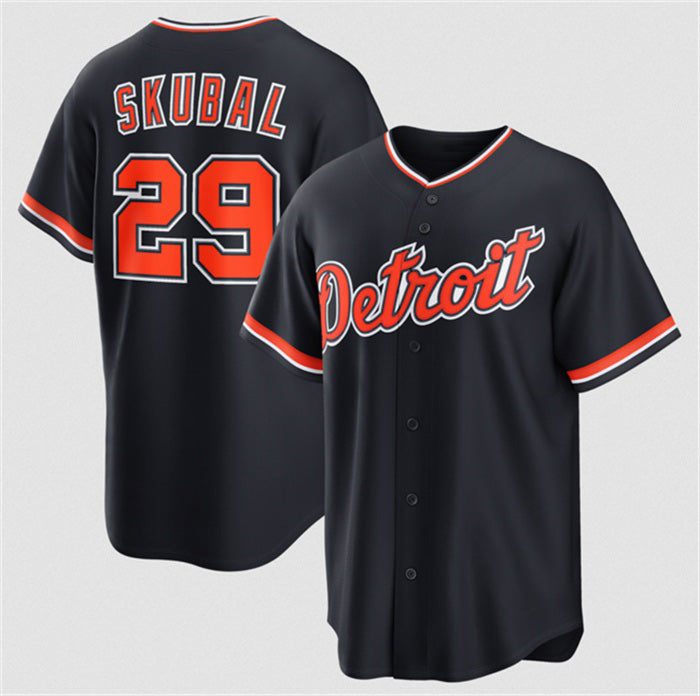 Detroit Tigers #29 Tarik Skubal Navy Jereymy Alternate Stitched Jersey
