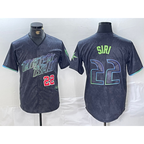 Tampa Bay Rays #22 Jose Siri Number Charcoal Jereymy 2024 City Connect Limited Stitched Jerseys
