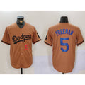 Los Angeles Dodgers #5 Freddie Freeman Number Olive Jereymy Cool Base Limited Stitched Jersey 2