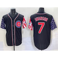 Chicago Cubs #7 Dansby Swanson Black Jereymy 2025 Independence Day Vapor Premier Limited Stitched Jersey