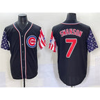 Chicago Cubs #7 Dansby Swanson Black Jereymy 2025 Independence Day Vapor Premier Limited Stitched Jersey