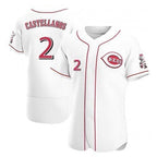 Cincinnati Reds #2 Nick Castellanos White Jereymy 2021 Home Player Jersey