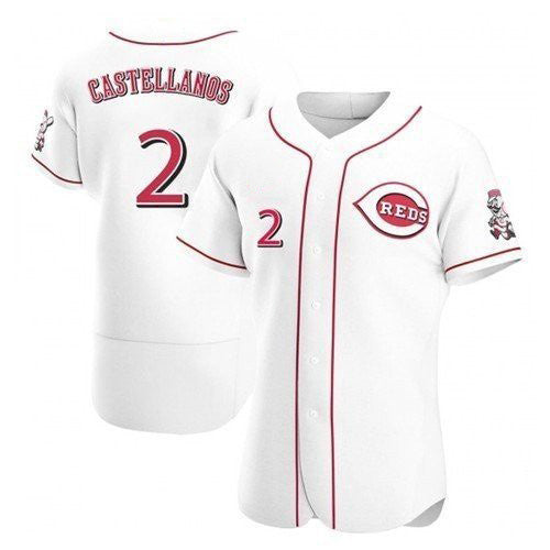 Cincinnati Reds #2 Nick Castellanos White Jereymy 2021 Home Player Jersey