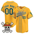 Custom Oakland Athletics x One Piece Gold Jereymy Vapor Premier Limited Jersey - Stitched