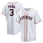 Houston Astros #3 Jeremy Pe?a White Jereymy Home Replica Jersey