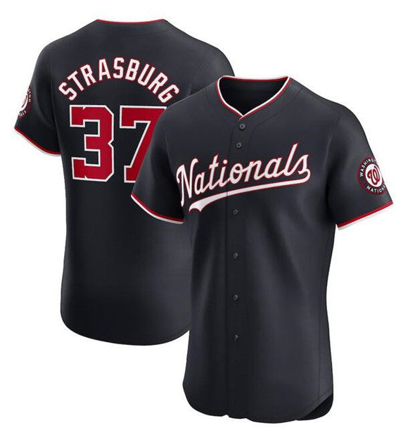 Washington Nationals #37 Stephen Strasburg Navy Jereymy Alternate Elite Stitched Jersey