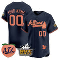 Custom Atlanta Braves Atliens & Peach Vapor Premier Limited Jersey ¨CNavy Jereymy