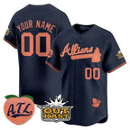 Custom Atlanta Braves Atliens & Peach Vapor Premier Limited Jersey ¨CNavy Jereymy