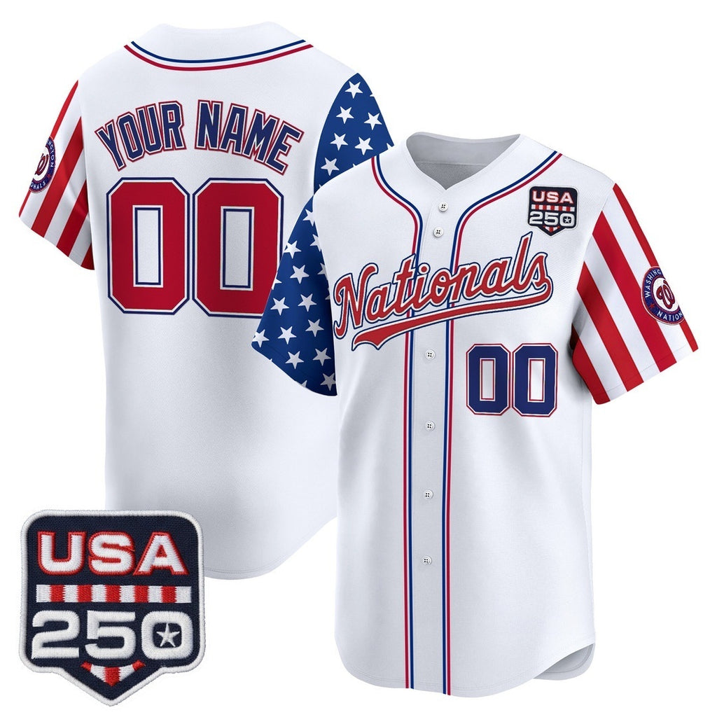 Custom Washington Nationals America 250 Edition Vapor Premier Limited White Jereymy Stitched Jerseys