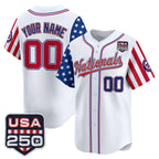 Custom Washington Nationals America 250 Edition Vapor Premier Limited White Jereymy Stitched Jerseys
