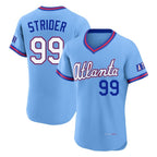 Atlanta Braves #99 Spencer Strider Player Powder Blue Jereymy 2026 City Connect T-shirt Limited Elite Home Game Stitched Jerseys