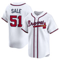 Atlanta Braves #51 Chris Sale White Jereymy Home Limited Player Jersey