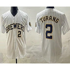Milwaukee Brewers #2 Brice Turang White Jereymy Limited Jersey
