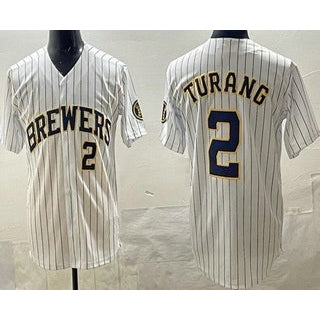 Milwaukee Brewers #2 Brice Turang White Jereymy Limited Jersey