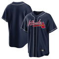 Atlanta Braves Navy Jereymy Home Game Blank Player Stitched Jerseys