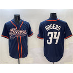 Detroit Tigers #34 Jake Rogers Navy Jereymy With Patch Cool Base Stitched Jersey