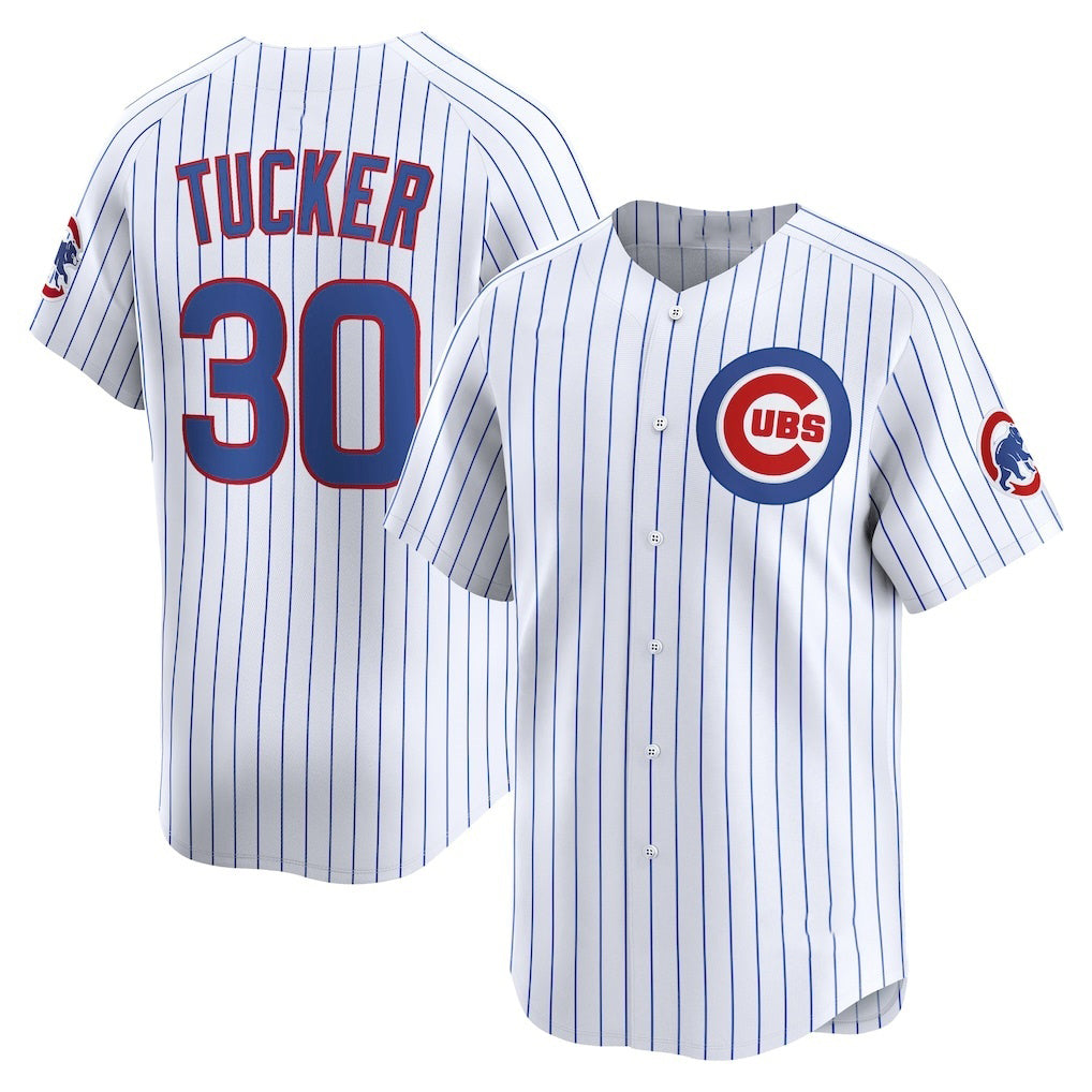 Chicago Cubs #30 Kyle Tucker White Jereymy Home Limited Player Jersey