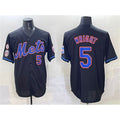 New York Mets #5 David Wright Black Jereymy With Patch Limited Stitched Jersey