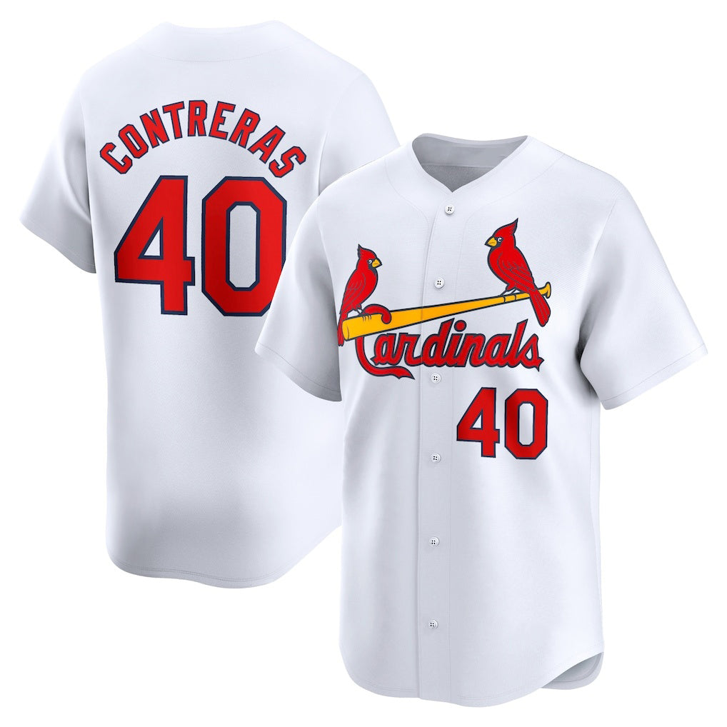 St. Louis Cardinals #40 Willson Contreras White Jereymy Home Limited Player Jersey