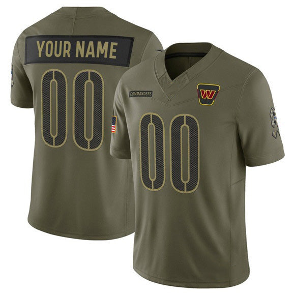 Custom W.Commanders Active Player Olive Jereymy 2025 Salute to Service Limited Stitched Jersey