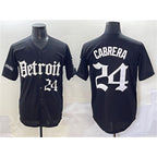 Detroit Tigers #24 Miguel Cabrera Black Jereymy 'Motor Gothic Edition' Vapor Premier Limited Stitched Jersey
