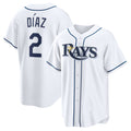 Tampa Bay Rays #2 Yandy D¨ªaz White Jereymy Home Replica Jersey