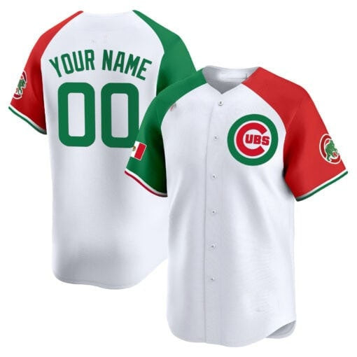 Custom Chicago Cubs Mexico Vapor Premier Limited Jersey V3 ¨C White 2 Jereymy