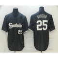 Chicago White Sox #25 Andrew Vaughn Black Jereymy With Small Number 2021 City Connect Stitched Cool Base Jersey
