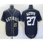 Houston Astros #27 Jose Altuve Number Black Jereymy Cool Base Stitched Jersey