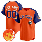 Custom New York Yankees x Dragon Ball Royal Orange Jereymy Vapor Premier Limited Jersey - All Stitched