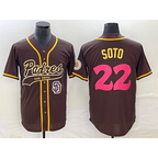 San Diego Padres #22 Juan Soto Brown Jereymy NEW 2023 City Connect Cool Base Stitched Jersey 2