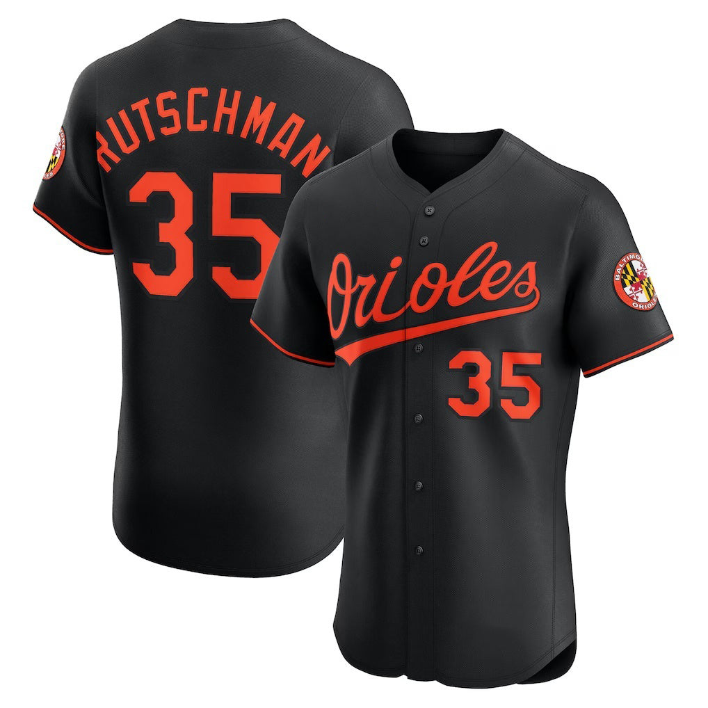 Baltimore Orioles #35 Adley Rutschman Black Jereymy Alternate Elite Jersey