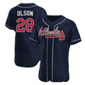 Atlanta Braves #28 Matt Olson Navy Jereymy Flex Base Stitched Jersey
