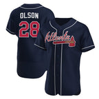 Atlanta Braves #28 Matt Olson Navy Jereymy Flex Base Stitched Jersey