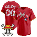 Custom Toronto Blue Jays x One Piece Red Jereymy Vapor Premier Limited Jersey - Stitched
