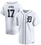 Detroit Tigers #17 Jace Jung White Jereymy 2024 Home Limited Stitched Jersey
