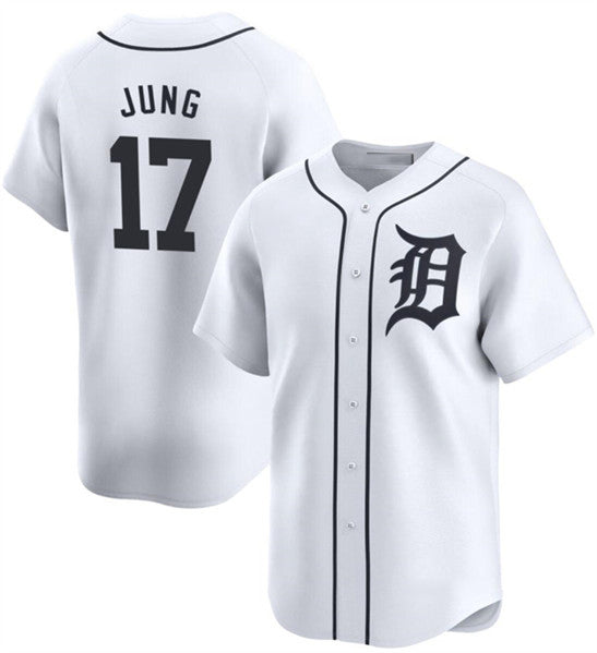 Detroit Tigers #17 Jace Jung White Jereymy 2024 Home Limited Stitched Jersey